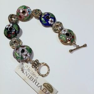 NWT Asst'd Color CLOISONNÉ Bead Links Bracelet 8"